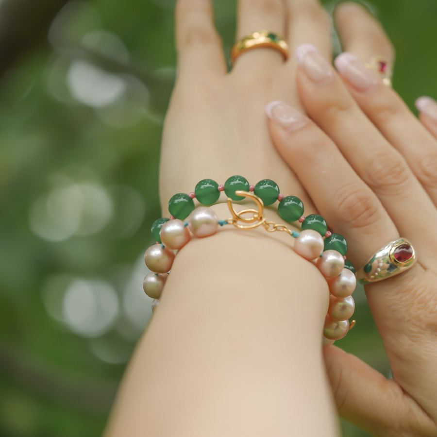 Nurture love bracelet(Pink pearl) 詳細画像 Gold 5