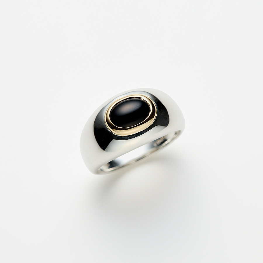 Oval stone ring(onyx) 詳細画像 Other 1