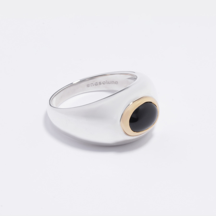 Oval stone ring(onyx) 詳細画像 Other 2