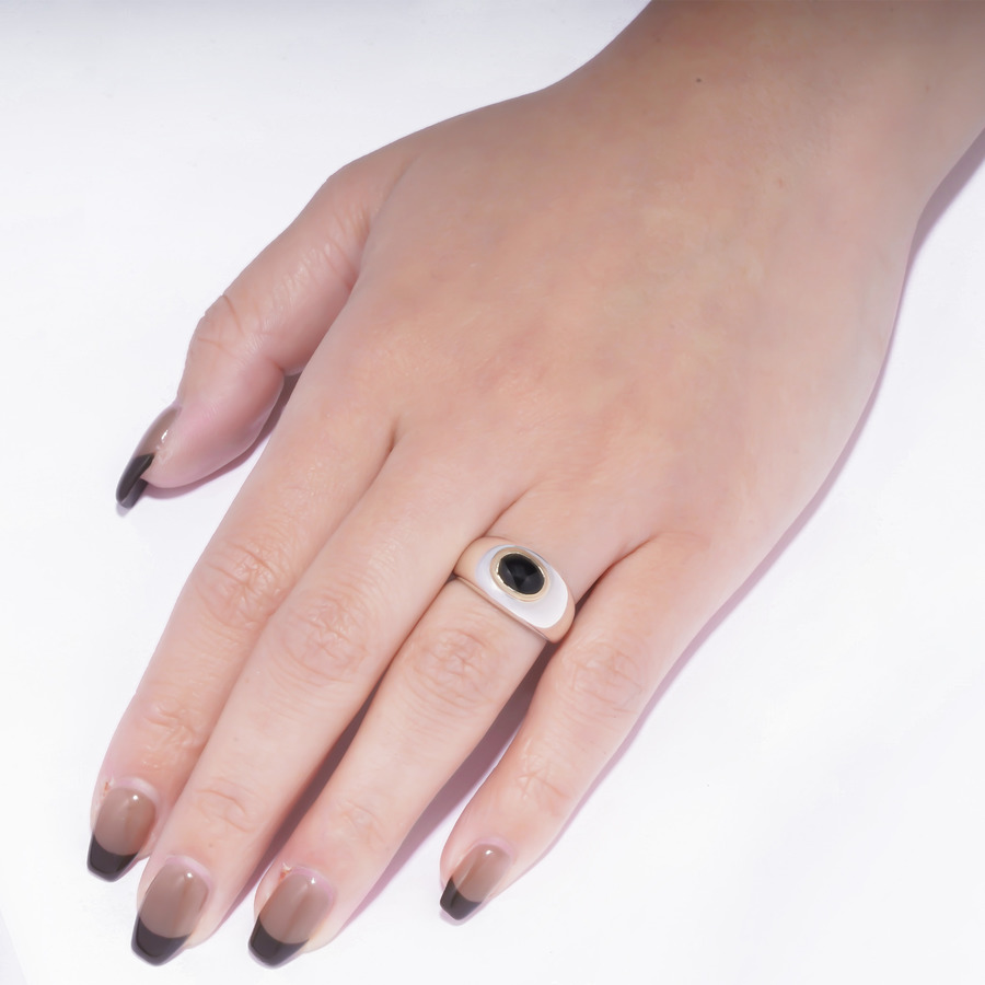 Oval stone ring(onyx) 詳細画像 Other 4