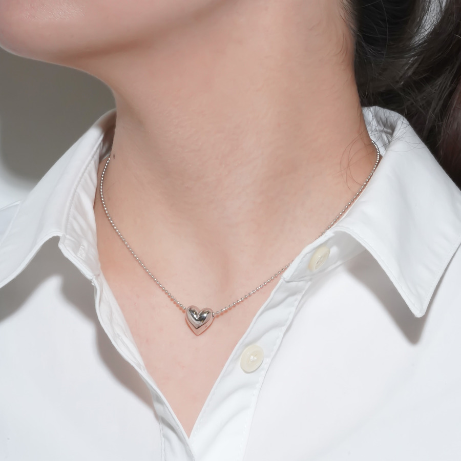 Pukkuri heart necklace(Silver) 詳細画像 Silver 2