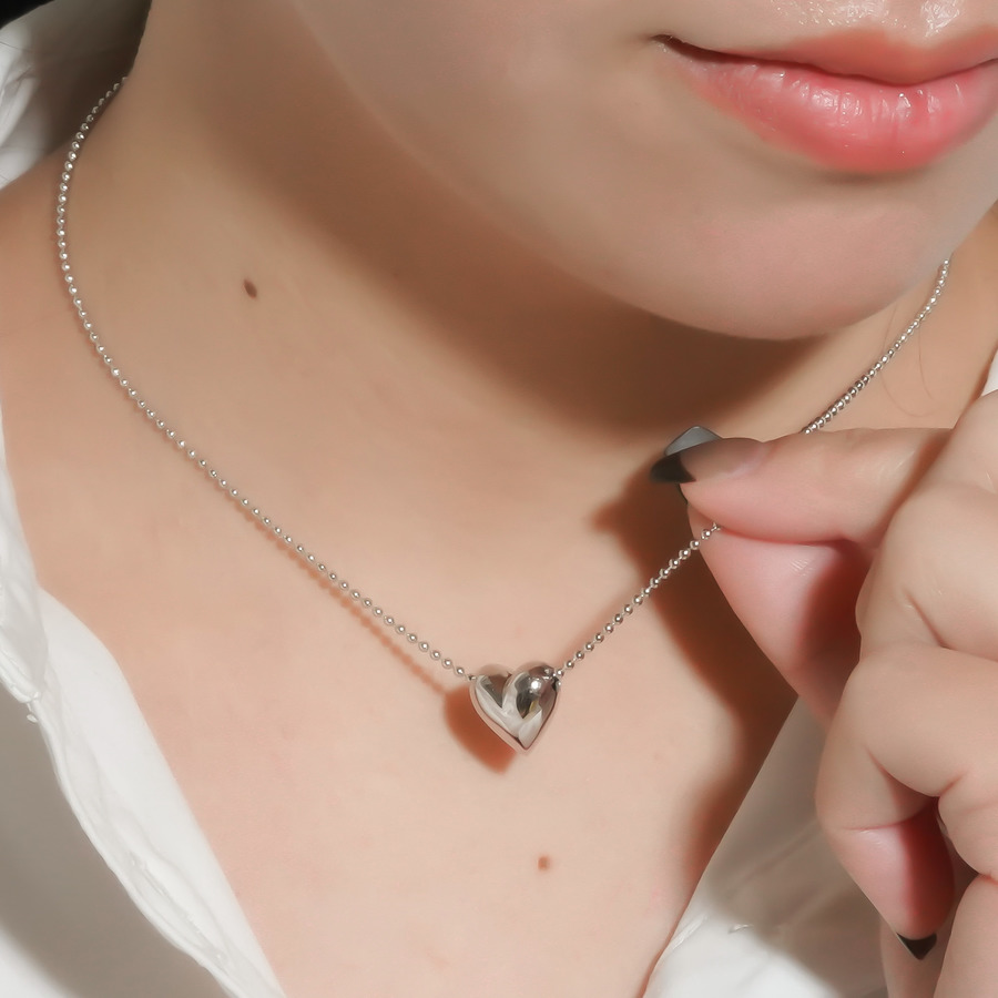 Pukkuri heart necklace(Silver) 詳細画像 Silver 3