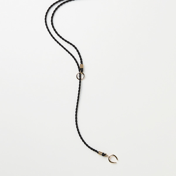 Horseshoe rope necklace (Black)
