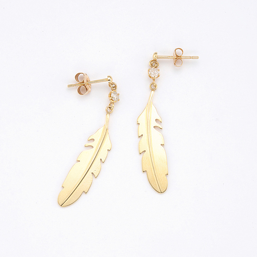 Feather earrings 詳細画像 Gold 1