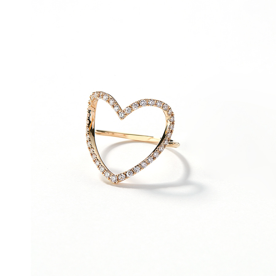 Heartful dia ring(YG) 詳細画像 Gold 1