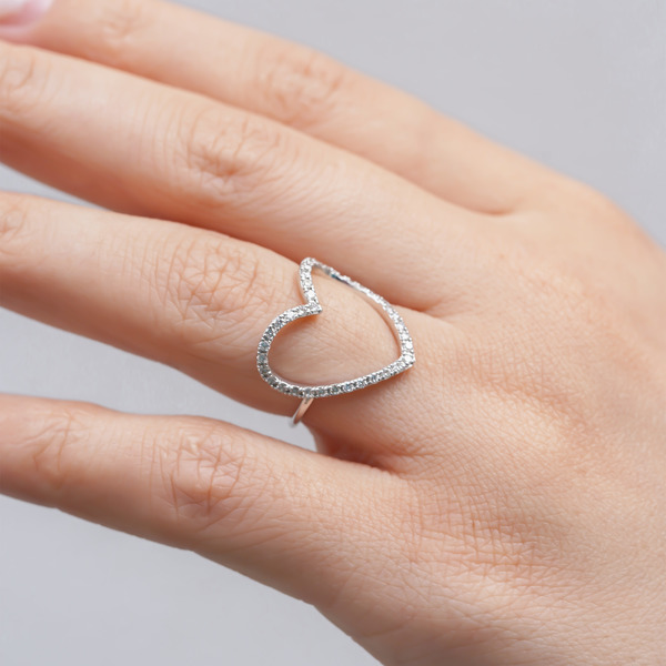 Heartful dia ring(WG) 詳細画像