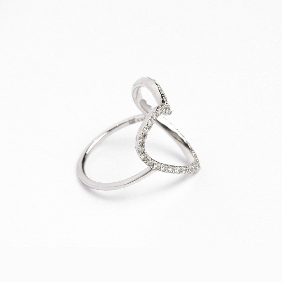 Heartful dia ring(WG) 詳細画像 White Gold 1