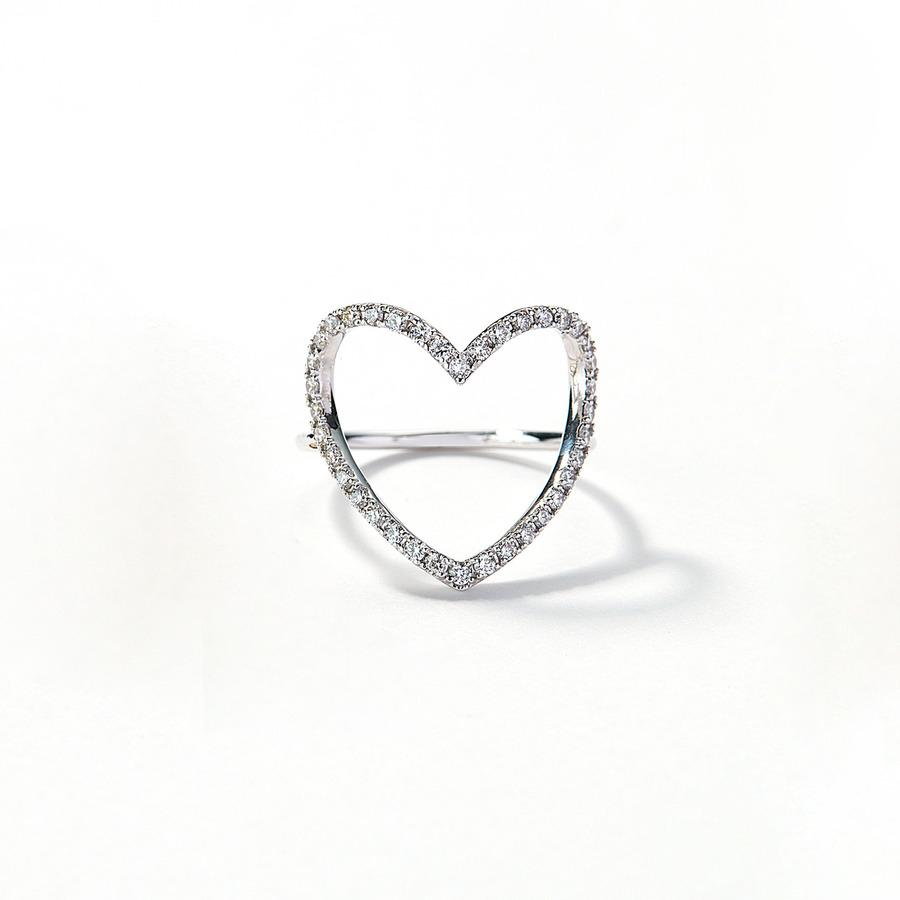 Heartful dia ring(WG) 詳細画像 White Gold 1