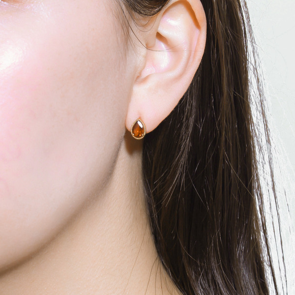 Fancy drop earring (Garnet) 詳細画像