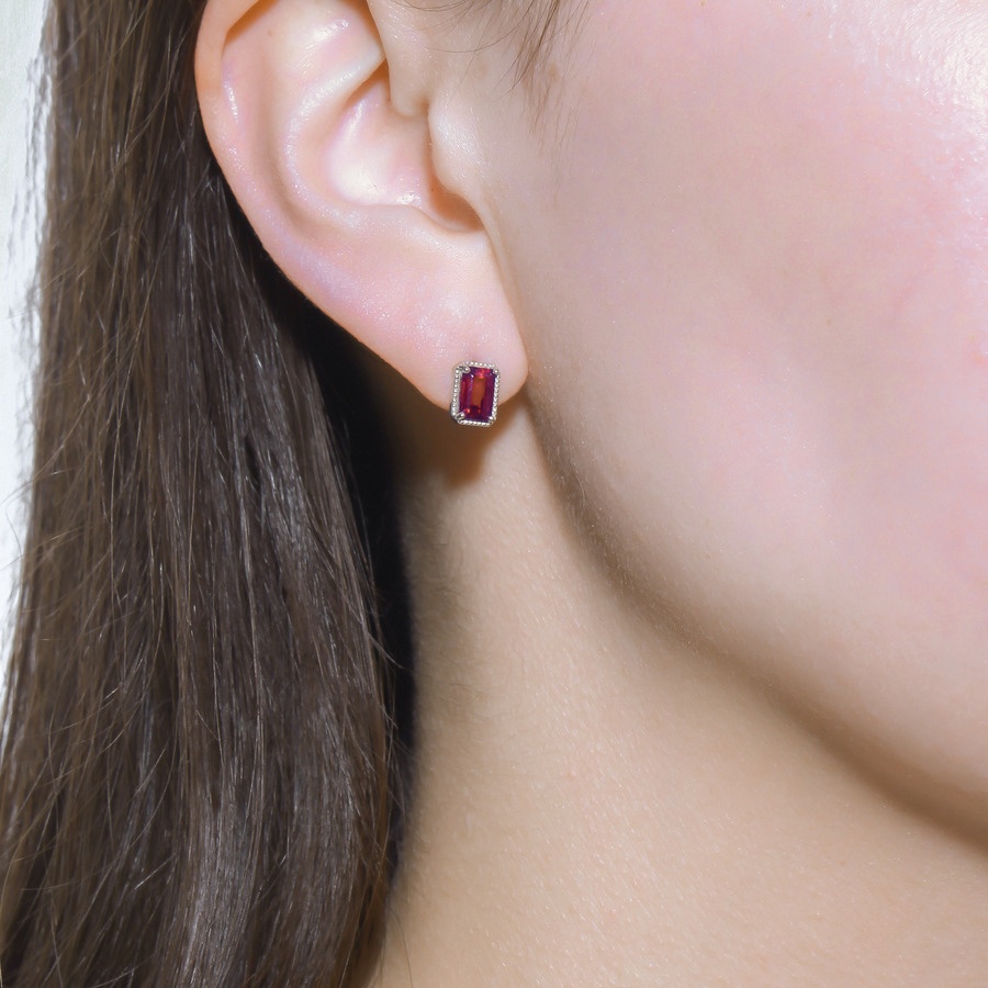 Fancy drop earring (Rhodolite garnet)｜enasoluna（エナソルーナ
