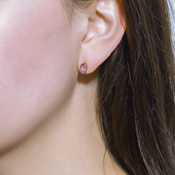 Fancy drop earring (Amethyst light color) 詳細画像