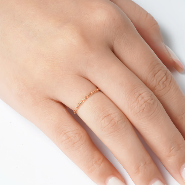 Chain ring(Pink gold) 詳細画像