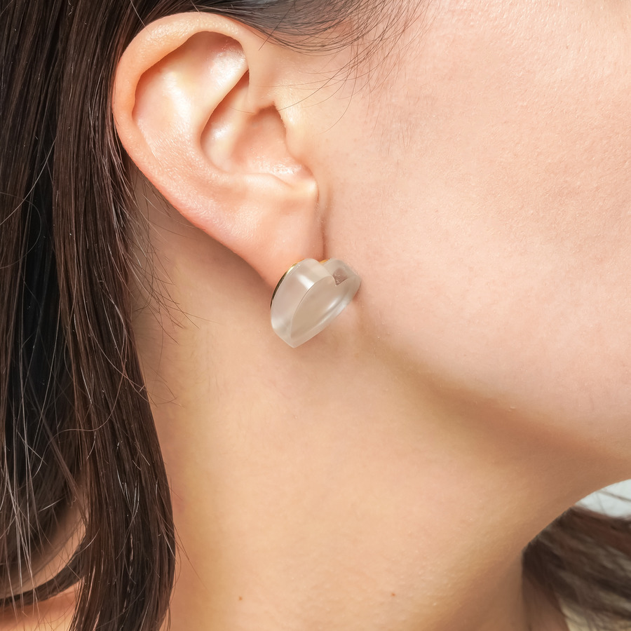 Crystal pearl earrings 詳細画像 Gold 5