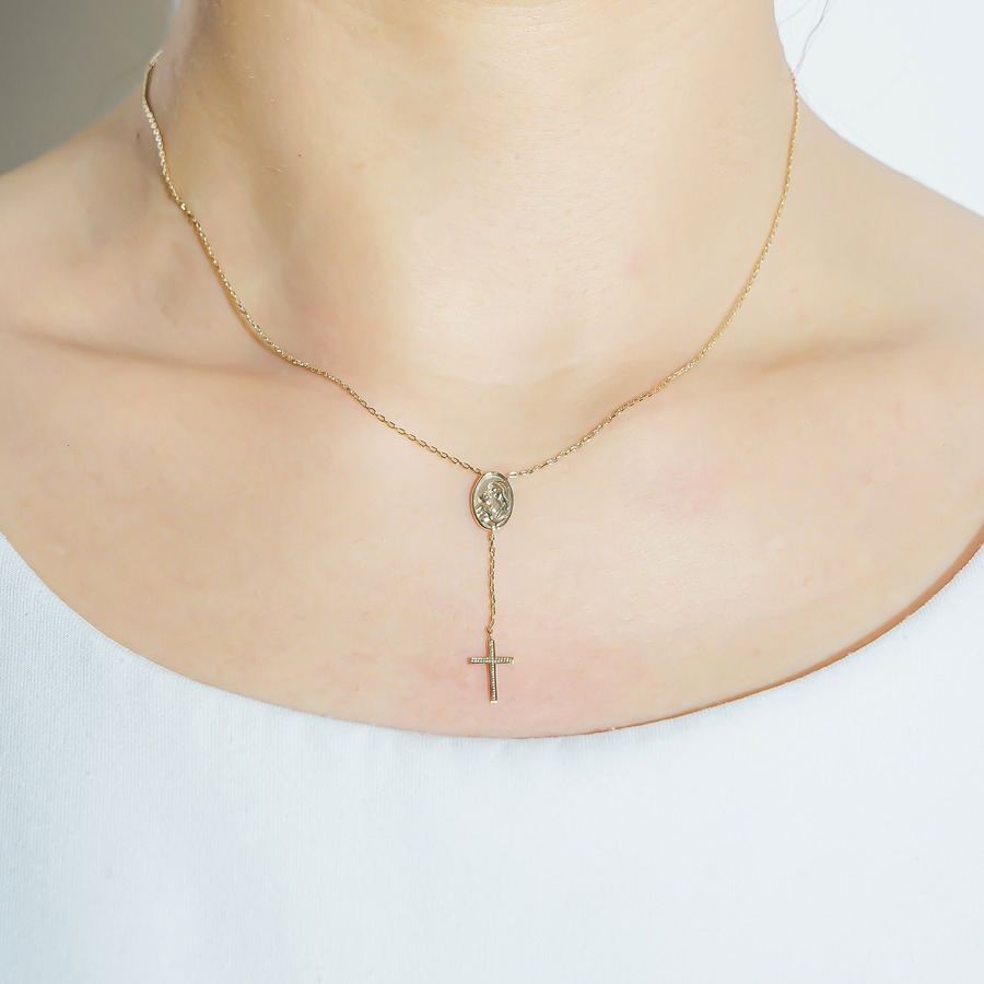 Skinny mariamedaille necklace 詳細画像 Gold 2
