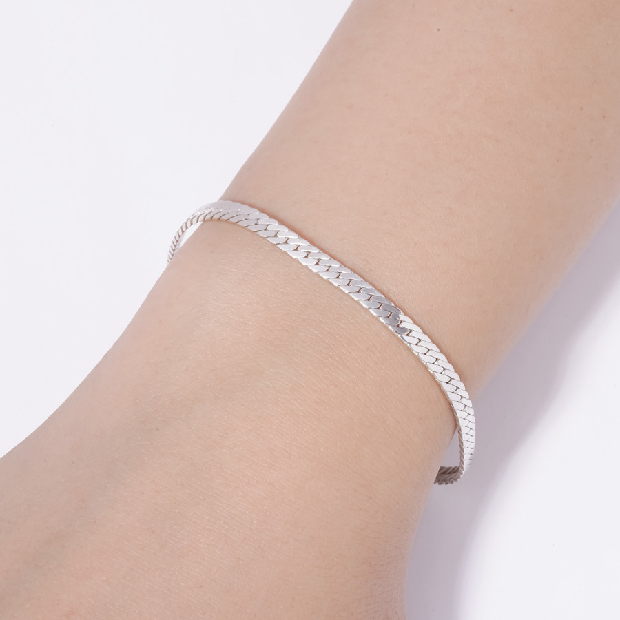 Heart chain bracelet (Herringbone) 詳細画像 Silver 5