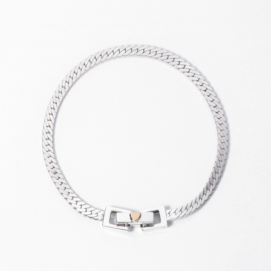 Heart chain bracelet (Herringbone) 詳細画像 Silver 1