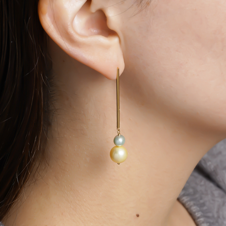Pale color pearl earrings 詳細画像 Gold 4