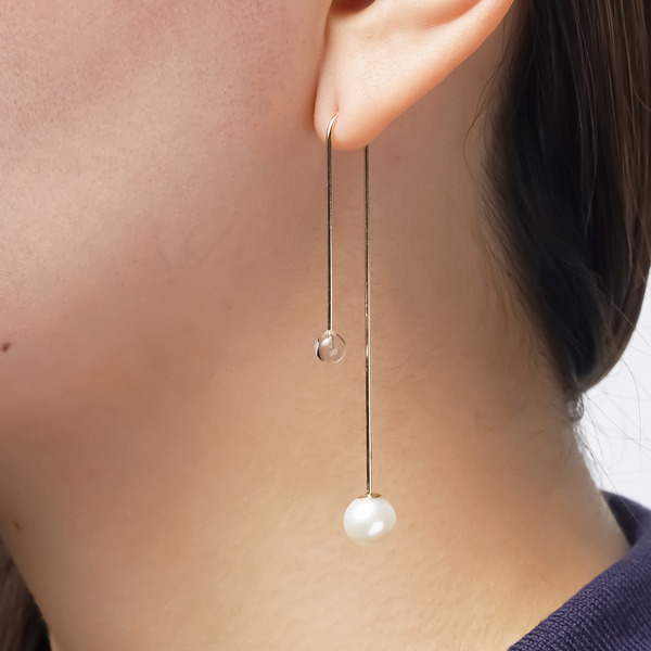 Towering earrings(quartz） 詳細画像