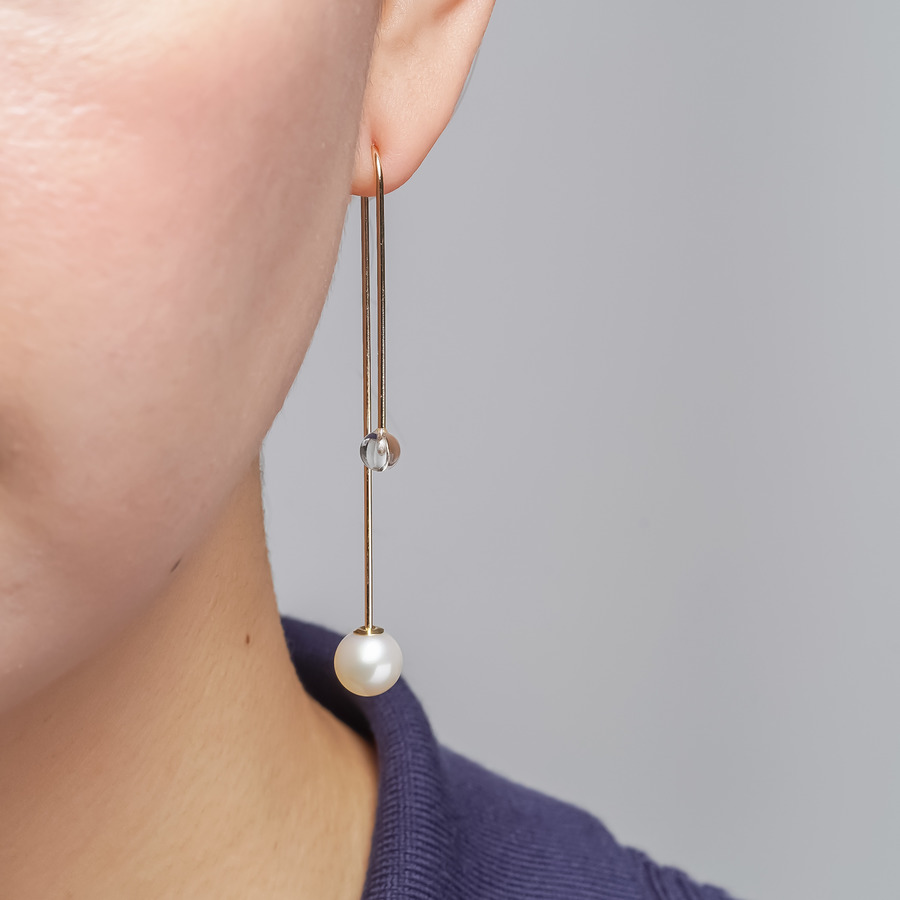 Towering earrings(quartz） 詳細画像 Gold 2