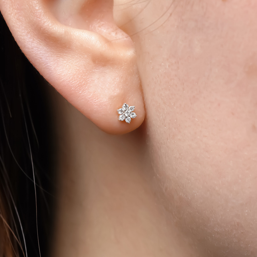 Little flower earrings 詳細画像 White　Gold 2